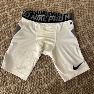 Nike Pro Boy’s Hyperstrong White and Gray Shorts